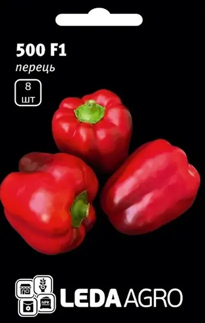 Перець 500 F1, червоний кубовидний, 8 шт (Leda Agro)